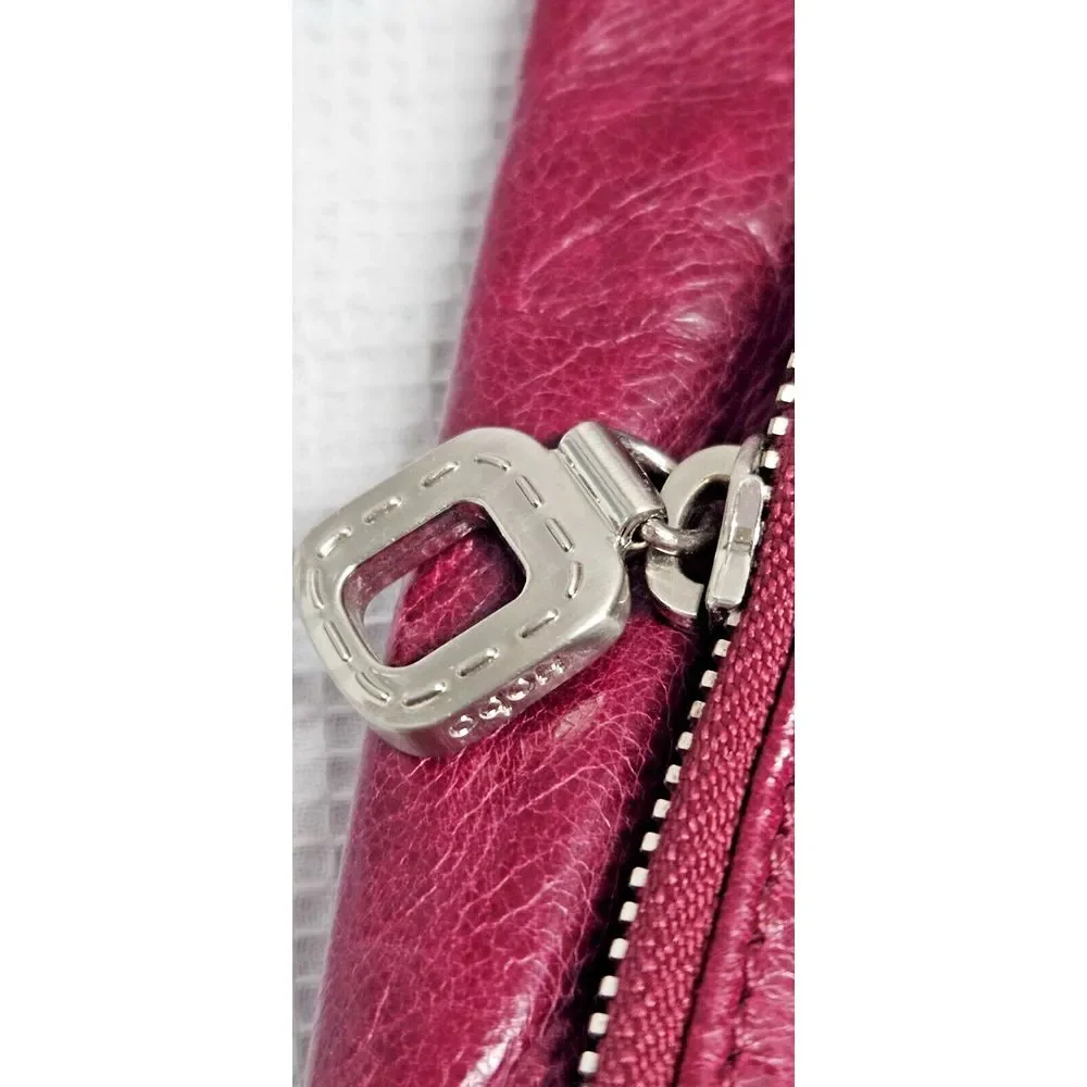 Hobo the Original  Plum Colored doubt zip front Leather‎ Crossbody 10